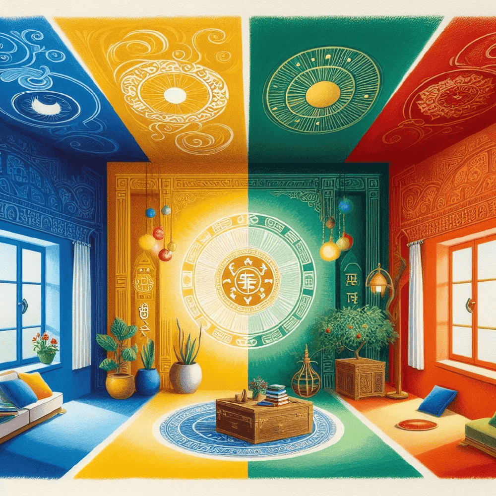 An illustration of Vastu colors